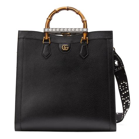 gucci black tote large|gucci denim tote.